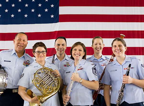 Members of the United States Air Force Freedoms Winds musical ensemble (pictured here) will collaborate with the Henry Ford College Metropolitan Symphony Band at the Spring Symphony Band Concert on Wednesday, April 26, at 8 p.m., at the Ford Community & 