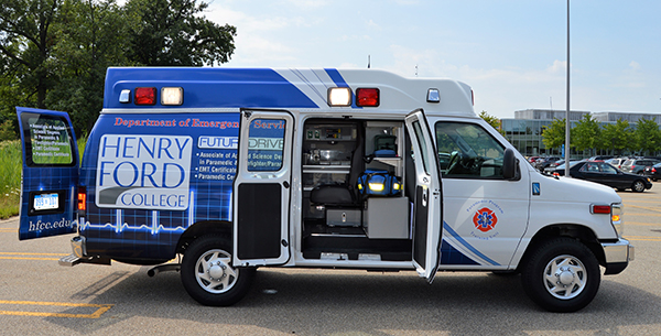 The HFC ambulance from the side.