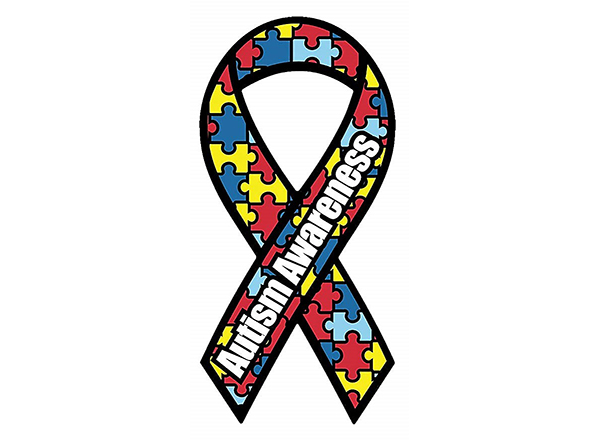 Autism Awareness ribbon in primary colors 