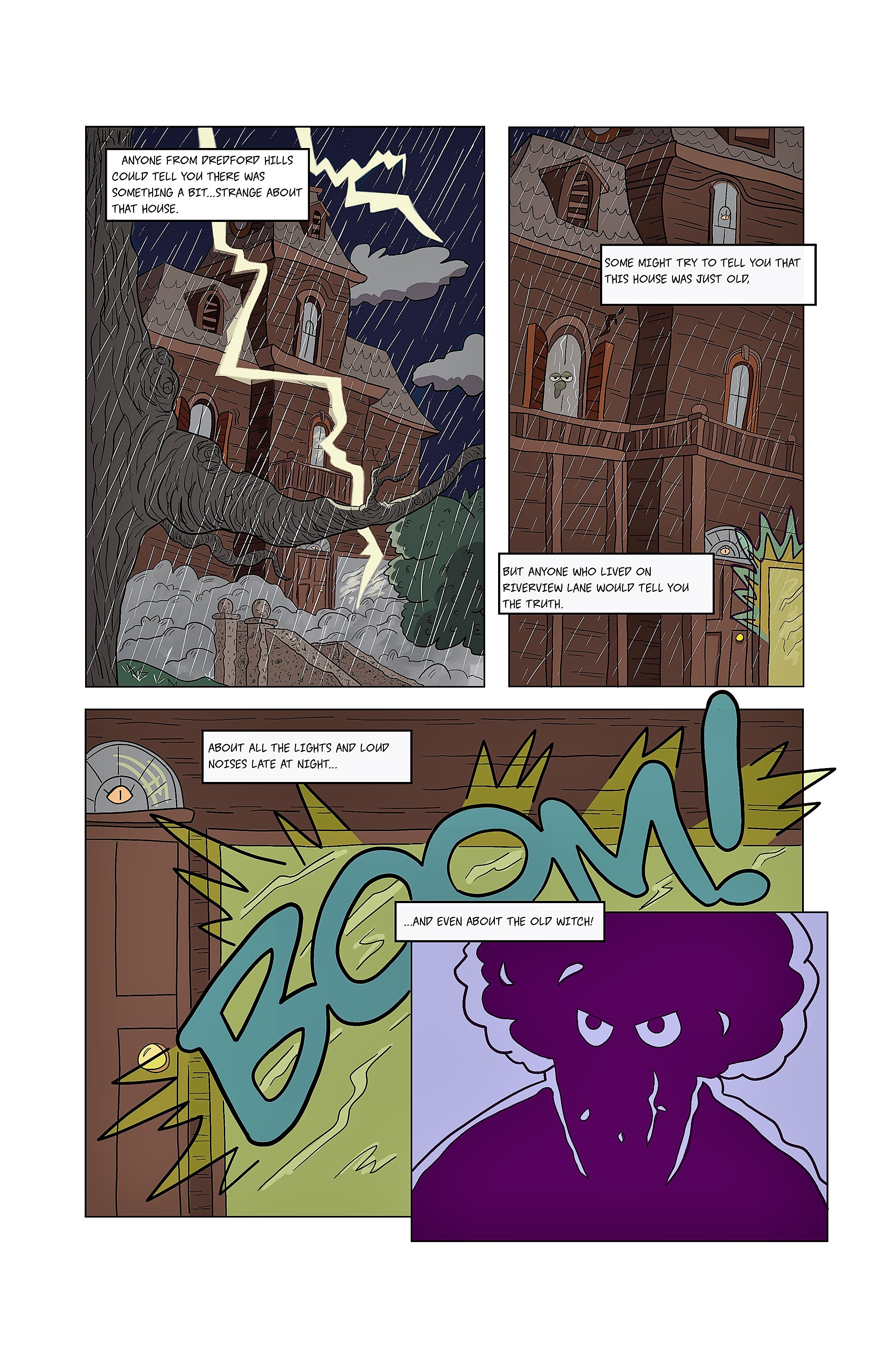 A page from "The Whimsical Adventures of Ella & Virgil," HFC alumnus M. Cody Wiley's comic book series. 