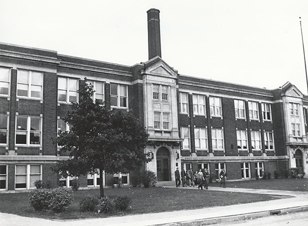 Historic image of Fordson high school, the site of the fledgling Fordson Junior College