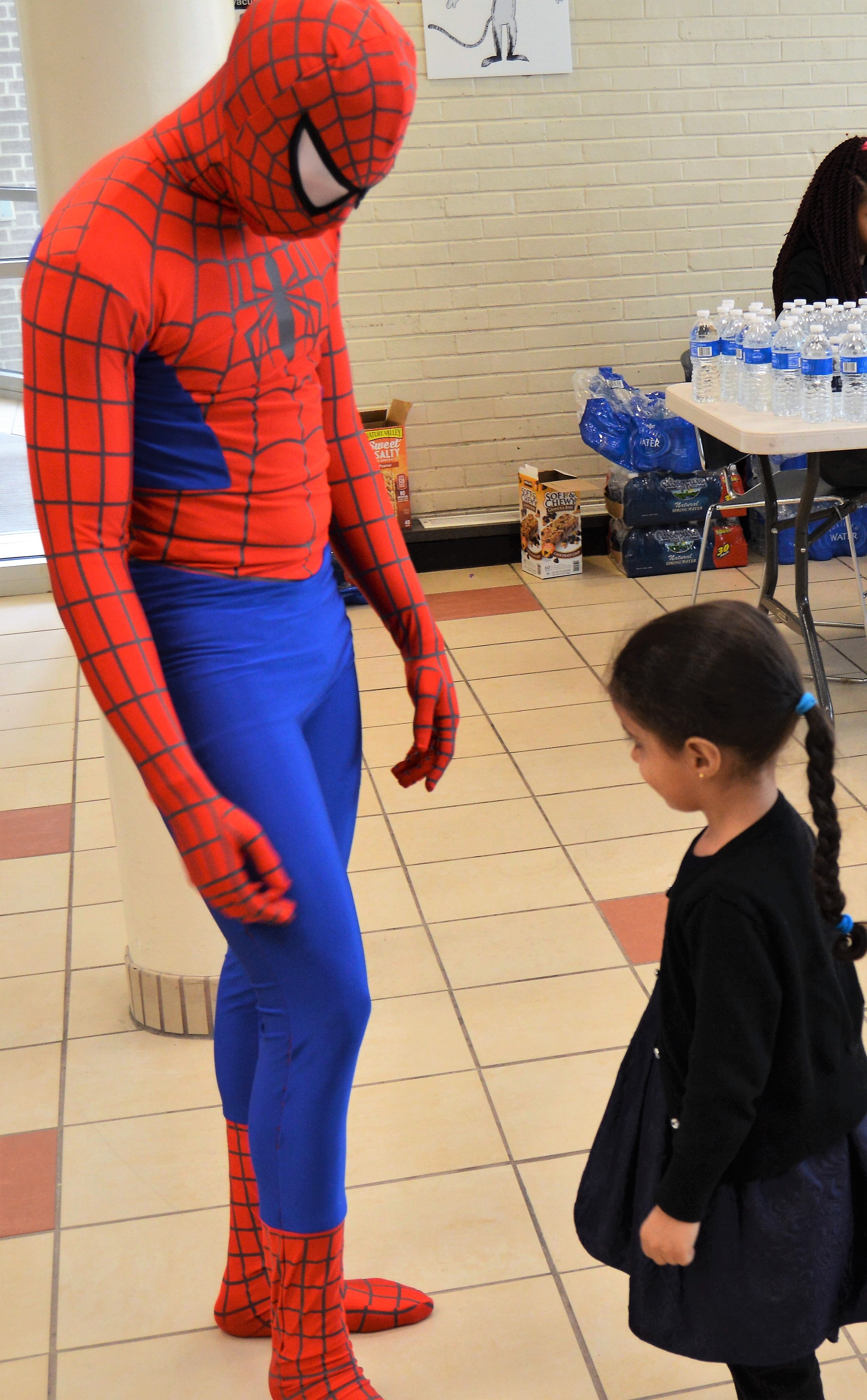A young fan meets Spider Man at the CFP's Family Literacy Event April 24.