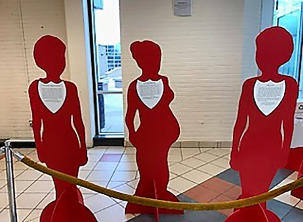 red cut-outs for sexual assault awareness day 