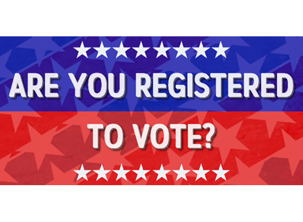 voter registration ad ("Are you registered to vote?")
