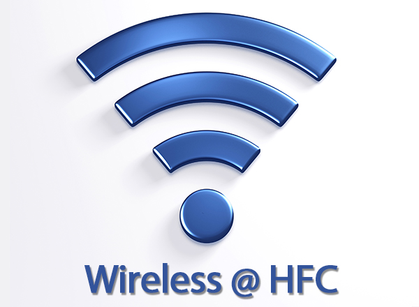 wireless symbol with wireless @ HFC underneath