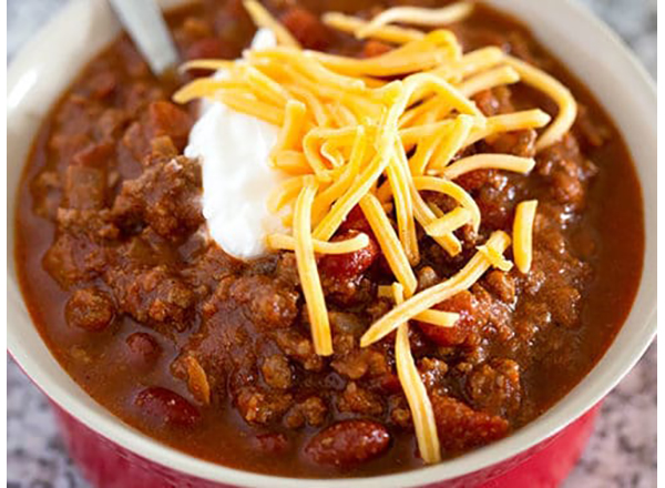 photo of a bowl of chili