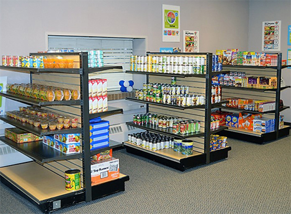 shelves with food inside Hawks' Nest