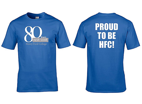 The HFC 80th Anniversary T-shirt is available free of charge at the Office of Student Activities. 