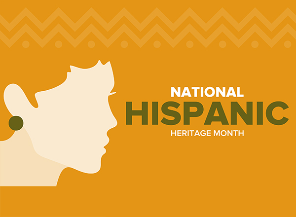 Graphic of silhouette next to the words National Hispanic Heritage Month