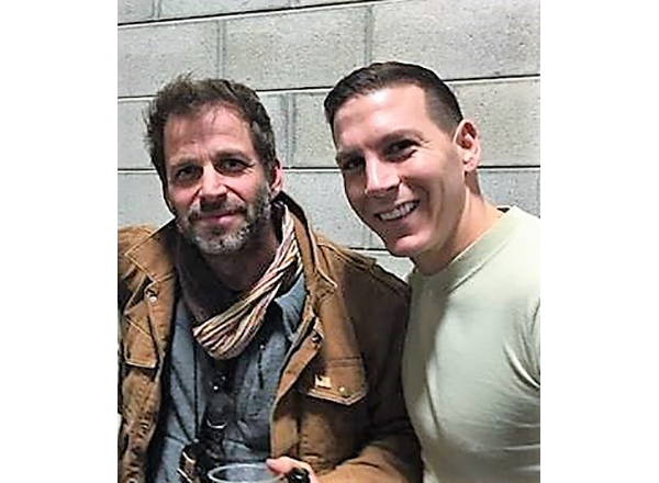 HFC alumnus Jonathan Stanley (right) with "Batman v. Superman: Dawn of Justice" director Zack Snyder. 