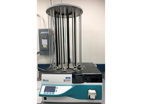 Through NSF International, HFC alumnus Atwain Atwain is donating a MediaFill Automatic Plate Pourer, which dispenses tempered agar media from the Systec MediaPrep onto petri dishes uniformly and efficiently.