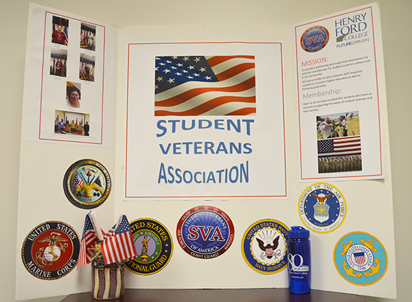 The SVA photo board in the Veterans Center. 