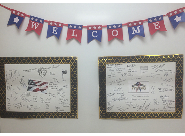 50 HFC students signed poster boards thanking vets for their service. The posters were sent to the Elks Lodge in  Flat Rock.