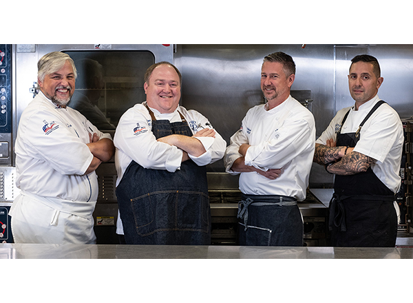 HFC chef instructors (L to R): Kris Jablonski, Jeff Click, Eric Gackenbach, and Joe Cosenza look forward to HFC's student-run restaurant Fifty-One O One re-opening Feb. 5. 