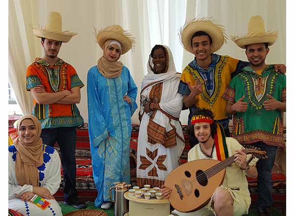 Group photo of students in Ethiopian clothes
