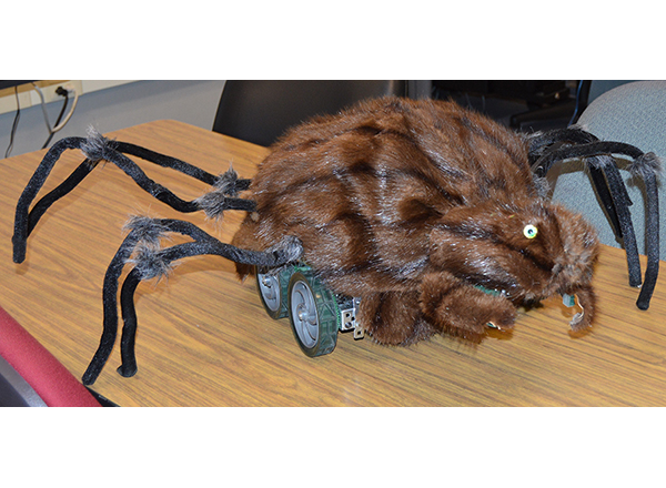 Scary Spider is a mobile arachnid robot that HFC students created last semester for Halloween. 
