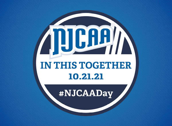 The NJCAA Day logo on a blue gradient background.