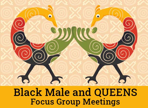 Black Male and QUEENS Focus Group Adinkra Sankofa graphic