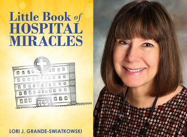 A headshot of Lori Grande-Swiatkowski and her book. 