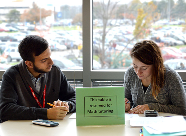 An image of a tutoring session between two students.