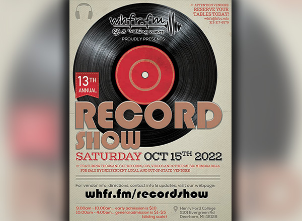 An advertisement for WHFR's 13th Annual Record Show on Oct. 15. 