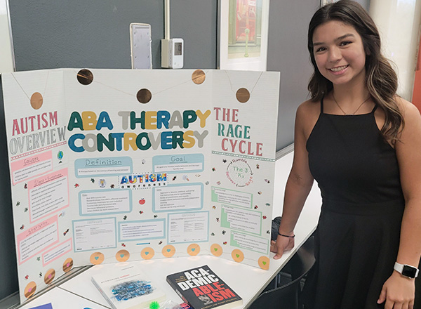 Ellie MacDonald did her honors project on autism and presented at April 28's Honors Symposium. 