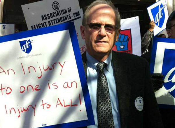 John McDonald fighting for the rights of faculty members in 2011. 