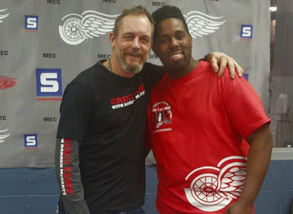 From L-R: Darren McCarty, formerly of the Detroit Red Wings, and Centurium Frost. 