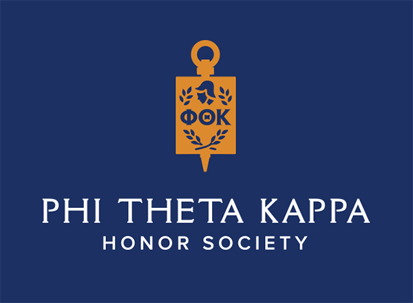 Phi Theta Kappa Honor Society logo on dark blue background