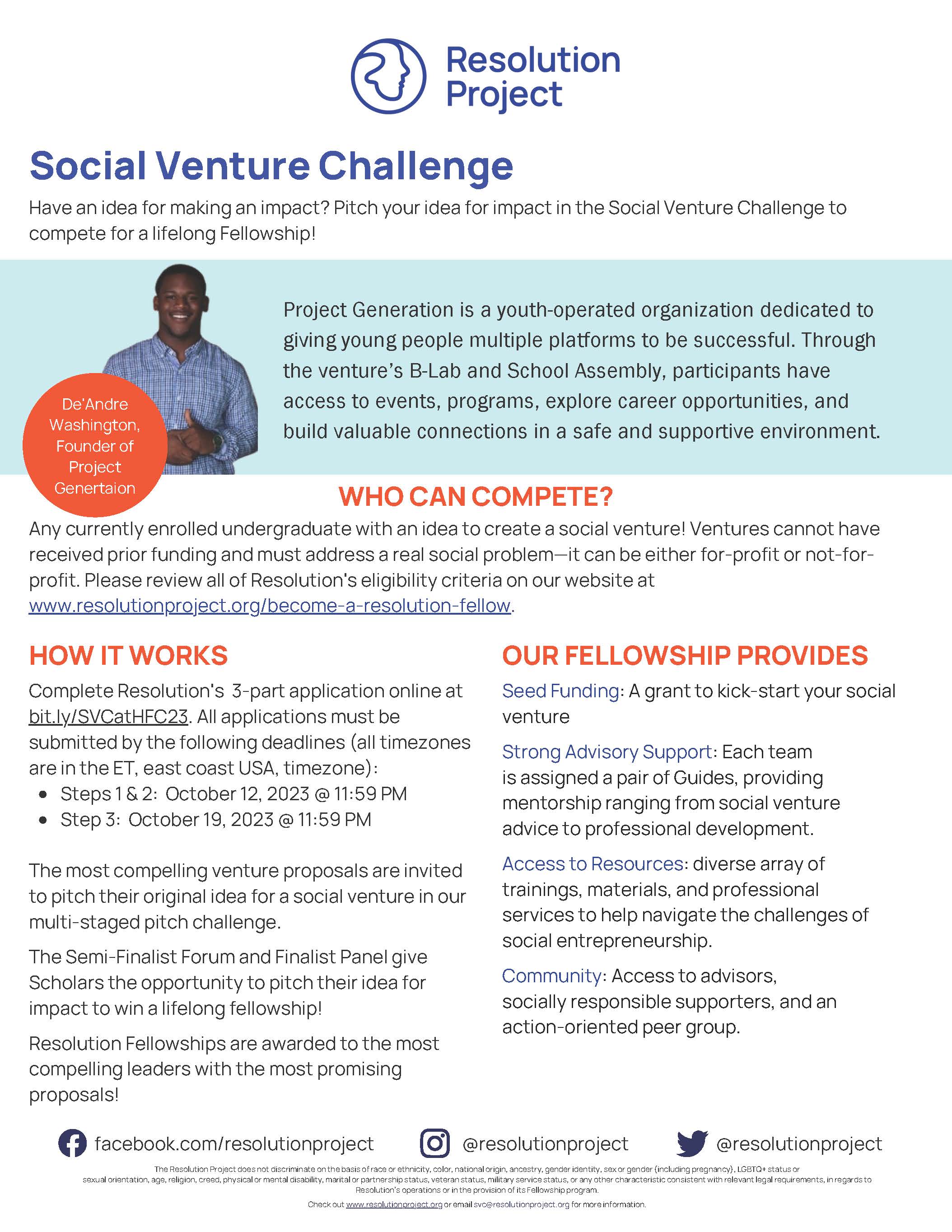 Social Venture Challenge Fast Facts