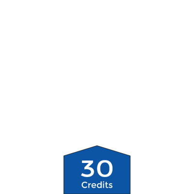 progress bar indicating 30 credits completed