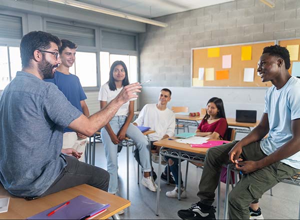 A group of students sitting.