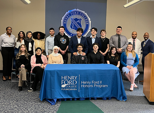 Henry Ford II Honors Program students gathered together.