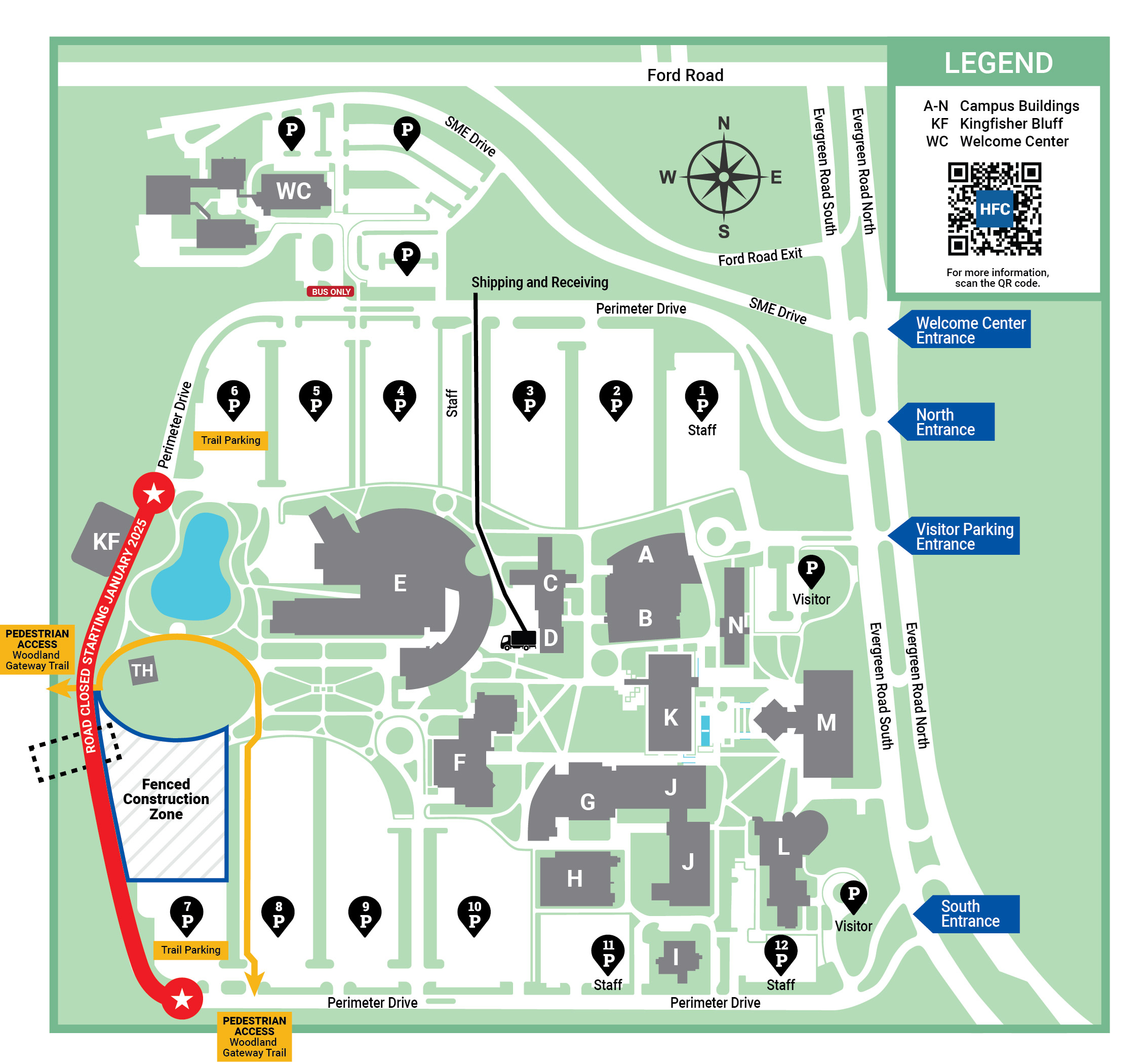 Main campus map showing Outfall project