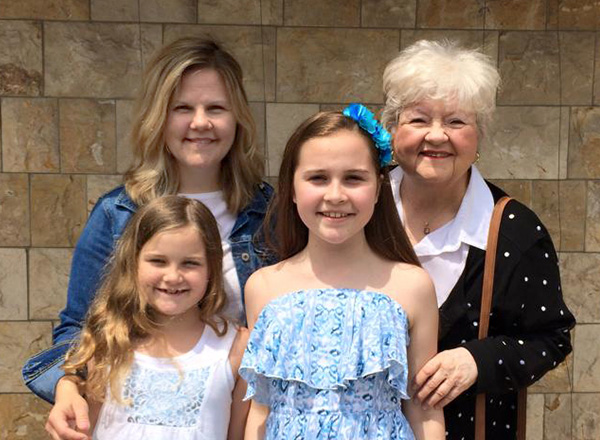 Judy Koos (right), pictured with her daughter Amy Vann (left) and two of her granddaughters.