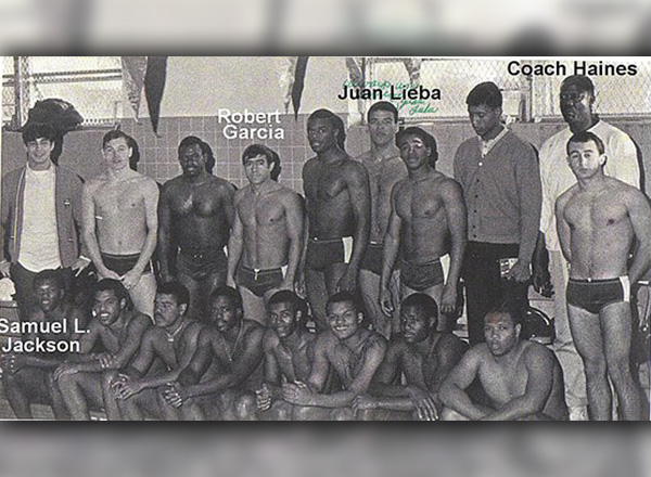 During his Morehouse days, Dr. Gerald Walker was a member of the swim team, which was led by legendary Coach James “Pinky” Haines. The Morehouse Tiger Sharks also included future Oscar nominee Samuel L. Jackson seen in the bottom left corner.